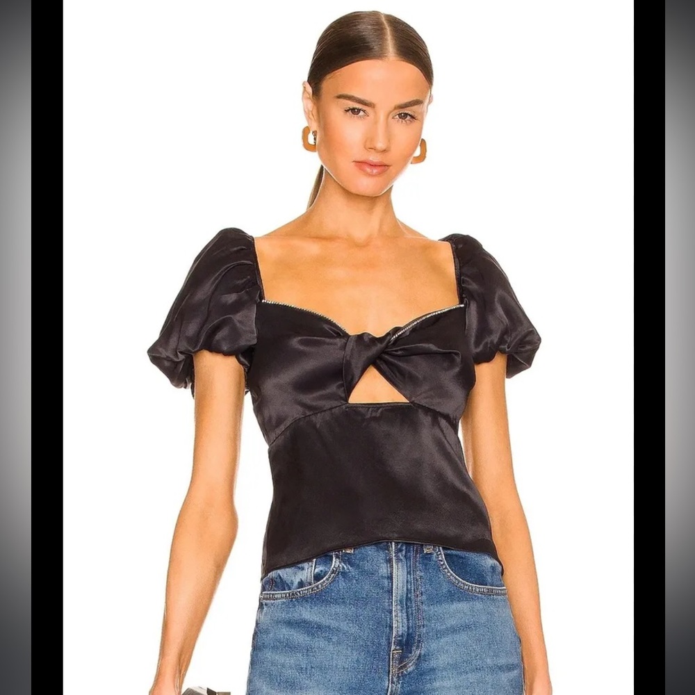 LPA Puff Sleeve Carmen Top NWT